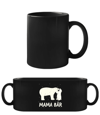Mama Bär - Schwarze Tasse - Schwarz - Vorne