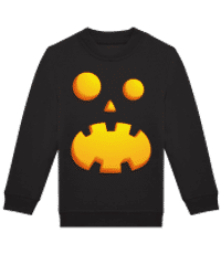 Tekvica tváre Astonished - Detská štandardná mikina - Čierna - Predné