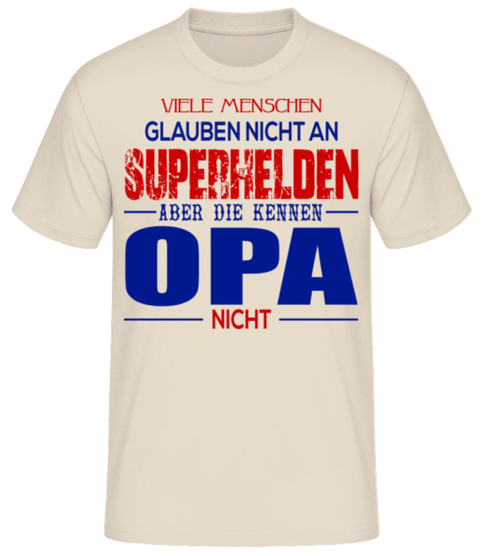 Vorschau: Superhelden Opa - Männer Basic T-Shirt - Creme - Vorne