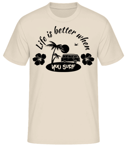 Aperçu: Life Is Better When You Surf - T-shirt standard Homme - Crème - Devant