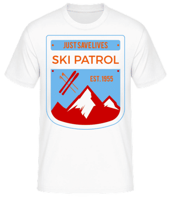 Ski Patrol Sign Blue Red - Männer Basic T-Shirt - Weiß - Vorne