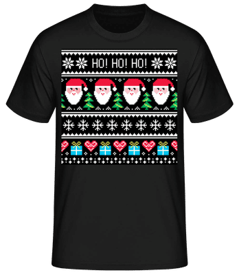 Ugly Ho Ho Ho - Men's Basic T-Shirt - Black - Front