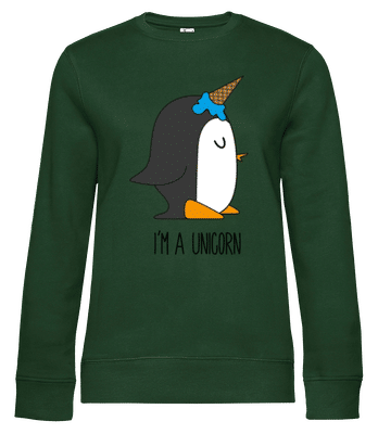 I'm A Unicorn Penguin - Sweat-shirt standard pour femme - Vert bouteille - Devant