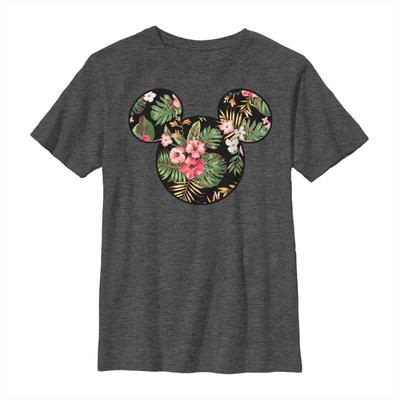 Disney - Mickey Mouse - Mickey Mouse Floral Mickey - Kids T-Shirt - Heather anthracite - Front