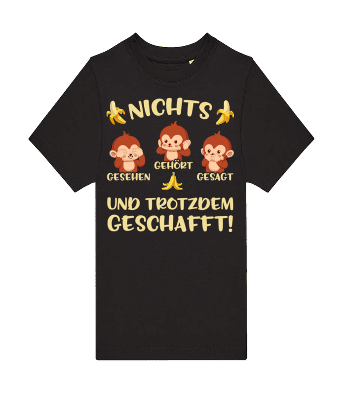 Vorschau: Nichts Gehört Gesehen Gesagt - Kinder T-Shirt B&C - Schwarz - Vorne