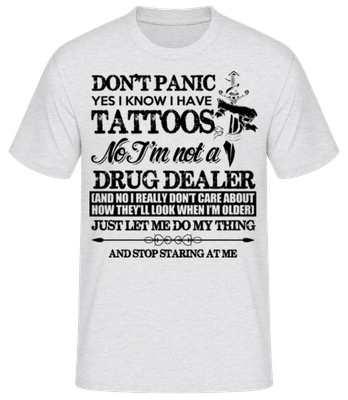 Tattoo Don't Panic - Men's Basic T-Shirt - Heather grey - Front