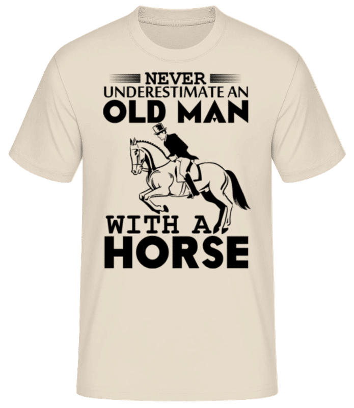 Preview: Old Man With Horse - Men's Basic T-Shirt - Cream - Front