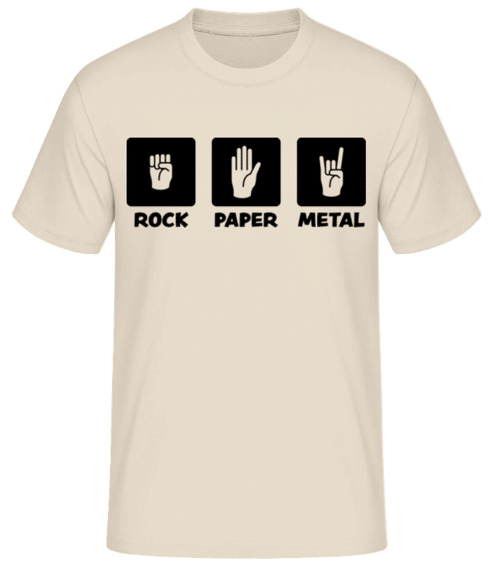 Vorschau: Rock Paper Metal - Männer Basic T-Shirt - Creme - Vorne