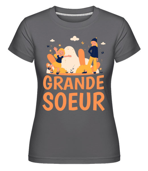 Aperçu: Grande Soeur -  T-shirt Shirtinator femme - Anthracite - Devant