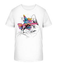 Unicorn Party Cat - Camiseta orgánica para niños Stanley Stella 2.0 - Blanco - delante
