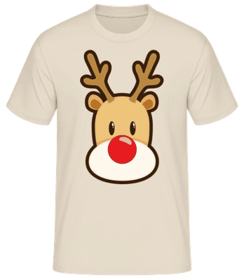 Rentier Logo 1 - Männer Basic T-Shirt - Creme - Vorne