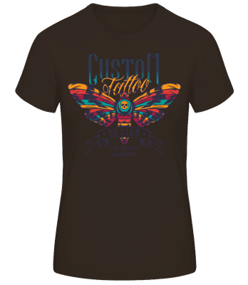 Custom Tattoo Los Angeles - Dámske basic tričko - Hnedá - Predné