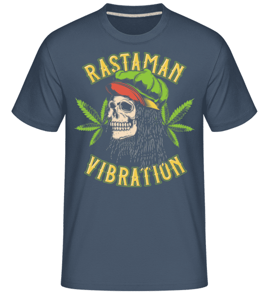 Aperçu: Rastaman Vibration -  T-Shirt Shirtinator homme - Bleu denim - Devant