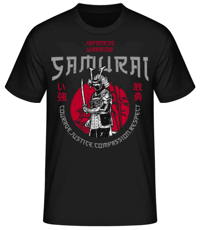Vista previa: Samurai Warrior - Camiseta básica para hombre - Negro - delante