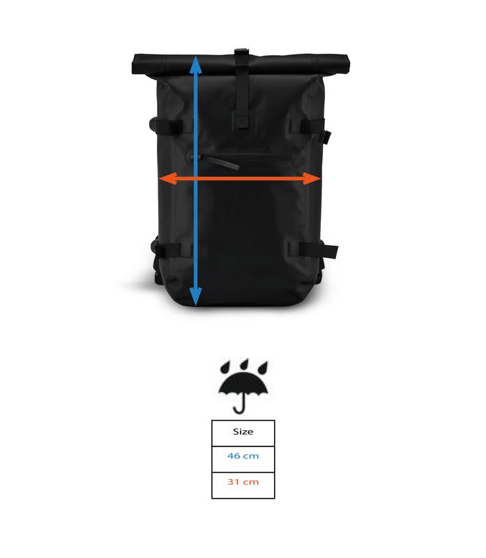Aperçu: Sac à dos rolltop - Tableau des tailles