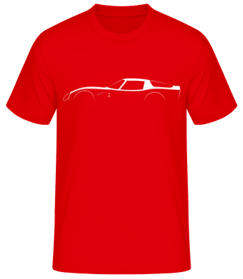 'Alfa Romeo Giulia TZ2' Silhouette - Pánské basic tričko - Červená - Napřed