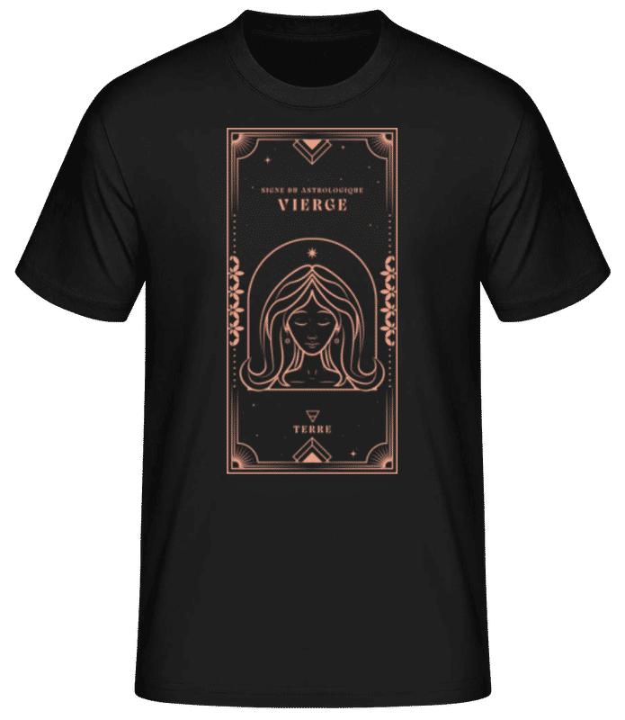 Aperçu: Art Déco Signe Astrologique Vierge - T-shirt standard Homme - Noir - Devant