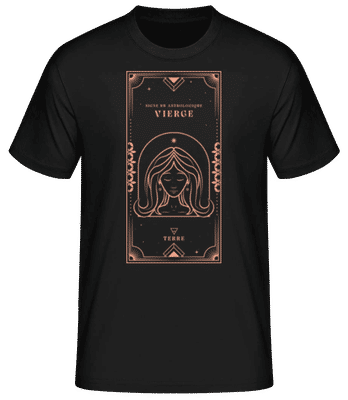 Art Déco Signe Astrologique Vierge - T-shirt standard Homme - Noir - Devant