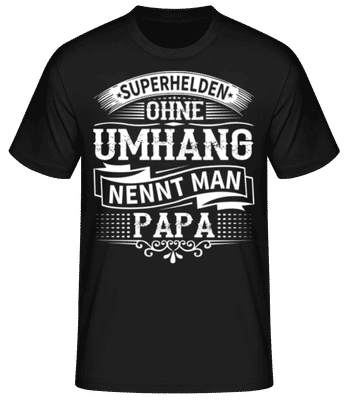 Superhelden Nennt Man Papa - Männer Basic T-Shirt - Schwarz - Vorne