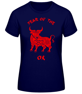 Chinese Zodiac Year Of The Ox - Camiseta básica de mujer - Marino - delante