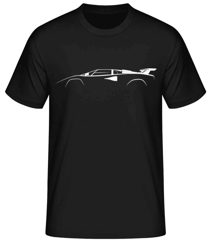 Vorschau: 'Lamborghini Countach' Silhouette - Männer Basic T-Shirt - Schwarz - Vorne