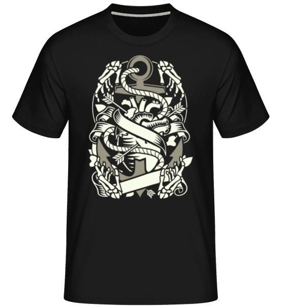 Heart And Anchor  -  T-Shirt Shirtinator homme - Noir - Devant