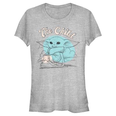 Star Wars - Mandalorian - Yoda Child Pencil - Dámské Tričko - Melírově šedá - Napřed