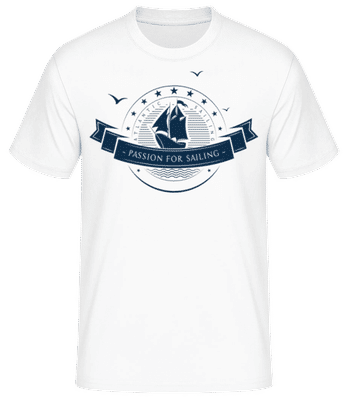 Passion For Sailing Logo - T-shirt standard Homme - Blanc - Devant