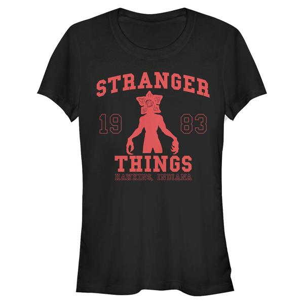 Aperçu: Netflix - Stranger Things - Demogorgon St Collegiate - Femme T-shirt - Noir - Devant