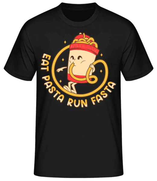 Aperçu: Eat Pasta Run Fasta - T-shirt standard Homme - Noir - Devant