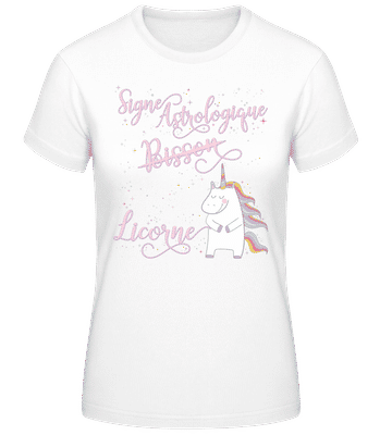 Signe Astrologique Licorne Poisson - T-shirt standard Femme - Blanc - Devant
