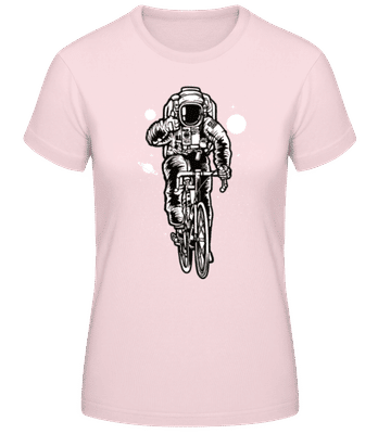 Astronaut Bicycle - Frauen Basic T-Shirt - Rosa - Vorne