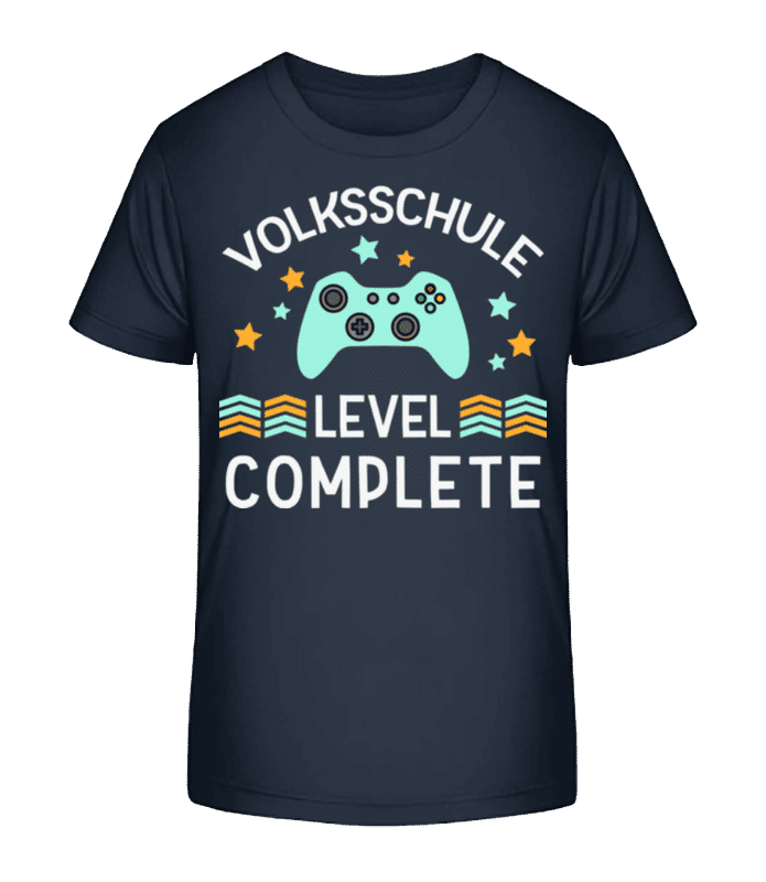 Vorschau: Volksschule Level Complete - Kinder Bio T-Shirt Stanley Stella 2.0 - Marine - Vorne