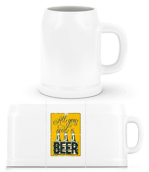 Aperçu: All You Need Is Beer - Chope de bière - Blanc - Devant