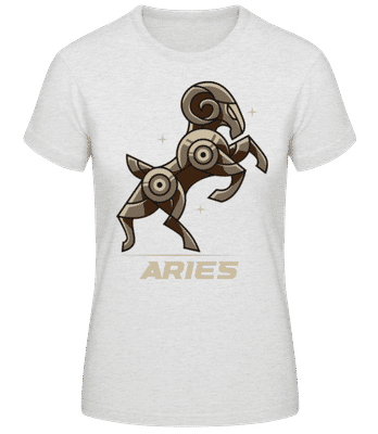 Mecha Robotic Zodiac Sign Aries - Camiseta básica de mujer - Gris moteado - delante