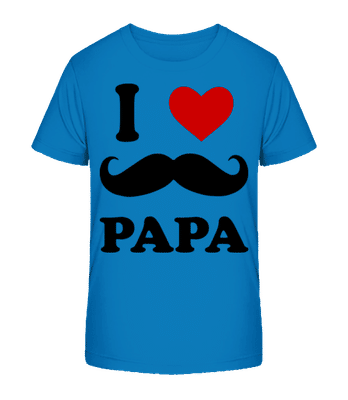 I Love Papa - T-shirt bio Enfant Stanley Stella 2.0 - Bleu royal - Devant
