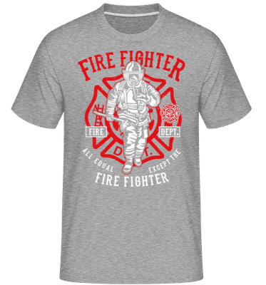 Fire Fighter -  T-Shirt Shirtinator homme - Gris chiné - Devant