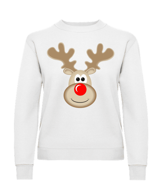 Vorschau: Rentier Logo - Frauen Pullover - Weiß - Vorne
