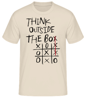 Think Outside The Box - Men's B&C T-Shirt - Cream - Front
