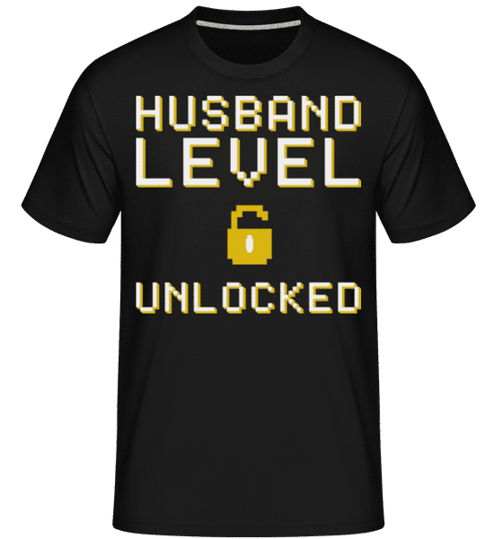 Aperçu: Husband Level Unlocked -  T-Shirt Shirtinator homme - Noir - Devant