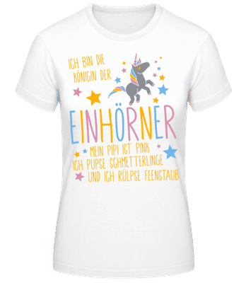 Königin Der Einhörner - Frauen Basic T-Shirt - Weiß - Vorne