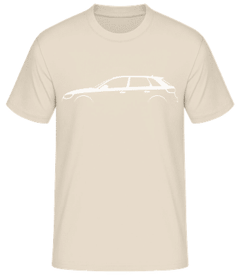 'Audi A3 Sportback (8V)' Silhouette - Pánské basic tričko - Krémová - Napřed