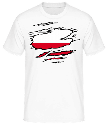 Drapeau déchiré Pologne - T-shirt standard Homme - Blanc - Devant