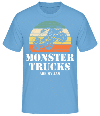 Retro Sun Monster Truck - Men's Basic T-Shirt - Light blue - Front