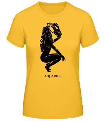 Female Zodiac Sign Aquarius - T-shirt standard Femme - Jaune doré - Devant