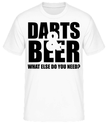 Darts And Beer - Männer Basic T-Shirt - Weiß - Vorne