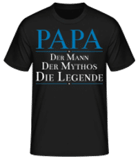 Papa Die Legende - Männer Basic T-Shirt - Schwarz - Vorne