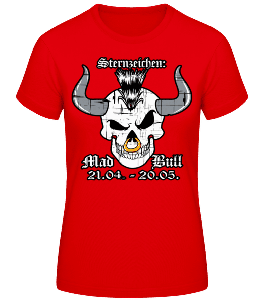 Vorschau: Metal Sternzeichen Mad Bull - Frauen T-Shirt B&C - Rot - Vorne