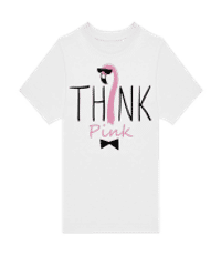 Think Pink - Kinder T-Shirt B&C - Weiß - Vorne