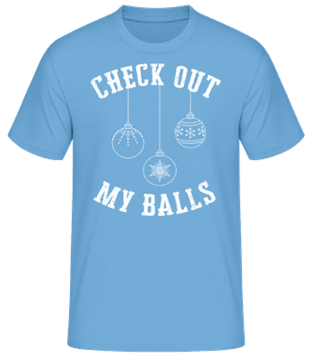 Check Out My Balls - Pánske basic tričko - Svetlo modrá - Predné